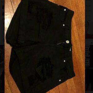 Black ripped shorts